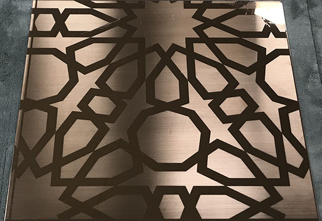 Kundenspezifische Muster Grade 304 Spiegel geätzte Edelstahl Aufzug Türplatte Platte für Aufzüge Aufzüge